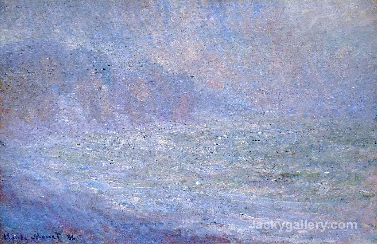Cliffs at Pourville, Rain by Claude Monet paintings reproduction